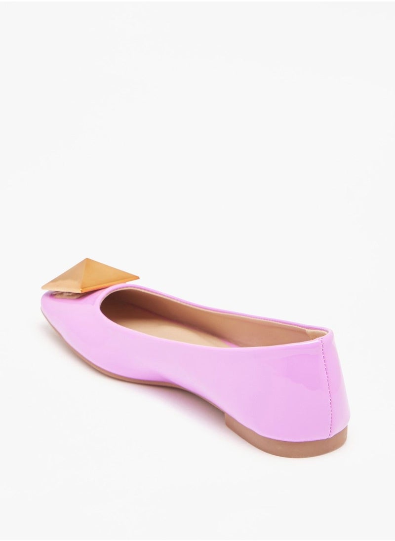 Flora Bella - Flora Bella Embellished Square Toe Ballerina Shoes - Image 1