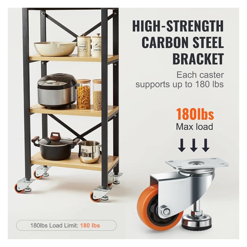 4Pcs 3 Inch Adjustable Leveling Casters 360 Degree Swivel Wheels for Carts - Image 5