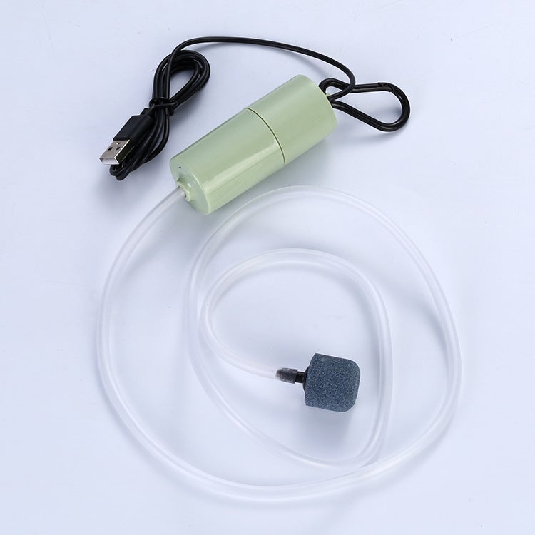 Generic Oxygen pump USB portable fish tank fish farming aquarium supplies small oxygen pump ultra-quiet fishing aerator Green-small volume-single pipe single stone Green-small volume-single pipe single stone 