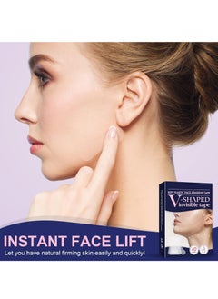 DubaiGallery Face Lift Tape 40Pcs V Shaped Invisible Stickers Double Chin V Line Lifting Patch Tighten Hide And Wrinkles Around The Eyes and Neck Saggy Skin Make-up Tools  - Image 2