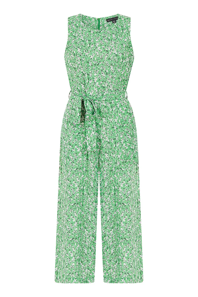 ميلا لندن Ditsy Flower Sleeveless Culotte Jumpsuit