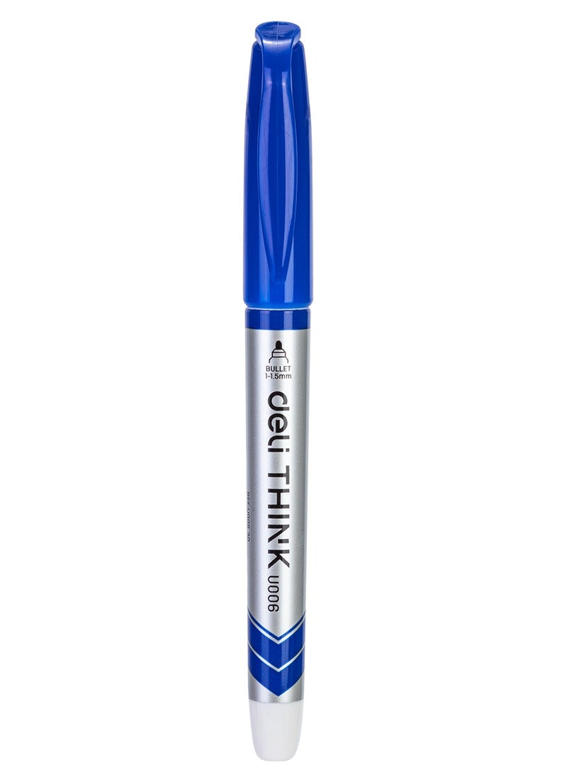 Deli 12-Piece Slim White Board Marker Bullet Tip Blue Ink  - Image 3