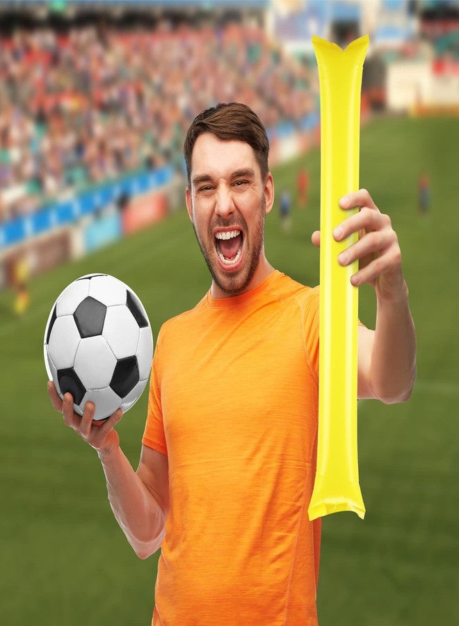 Zhanmai Thunder 150 Pcs Yellow Sticks Team Spirit Boom Sticks Cheering Noise Makers Plastic Cheerleading Spirit Stick Bam Inflatable Noisemakers Cheer Noisemakers Stick for Football Game Party Sport Events - Image 5