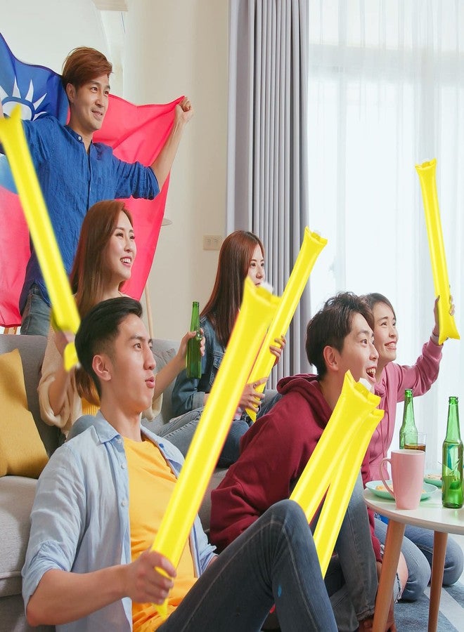 Zhanmai Thunder 150 Pcs Yellow Sticks Team Spirit Boom Sticks Cheering Noise Makers Plastic Cheerleading Spirit Stick Bam Inflatable Noisemakers Cheer Noisemakers Stick for Football Game Party Sport Events - Image 4