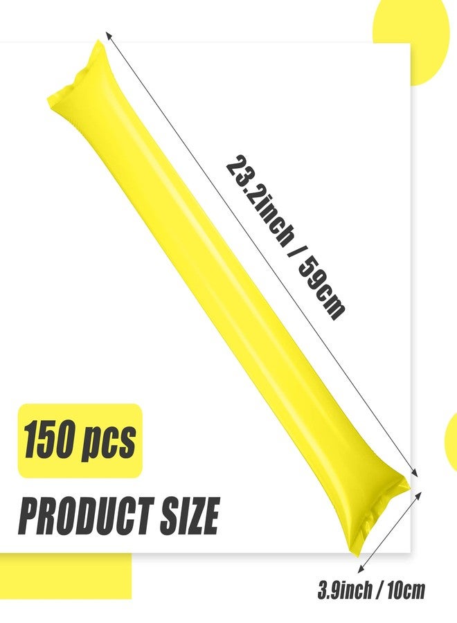 Zhanmai Thunder 150 Pcs Yellow Sticks Team Spirit Boom Sticks Cheering Noise Makers Plastic Cheerleading Spirit Stick Bam Inflatable Noisemakers Cheer Noisemakers Stick for Football Game Party Sport Events - Image 2