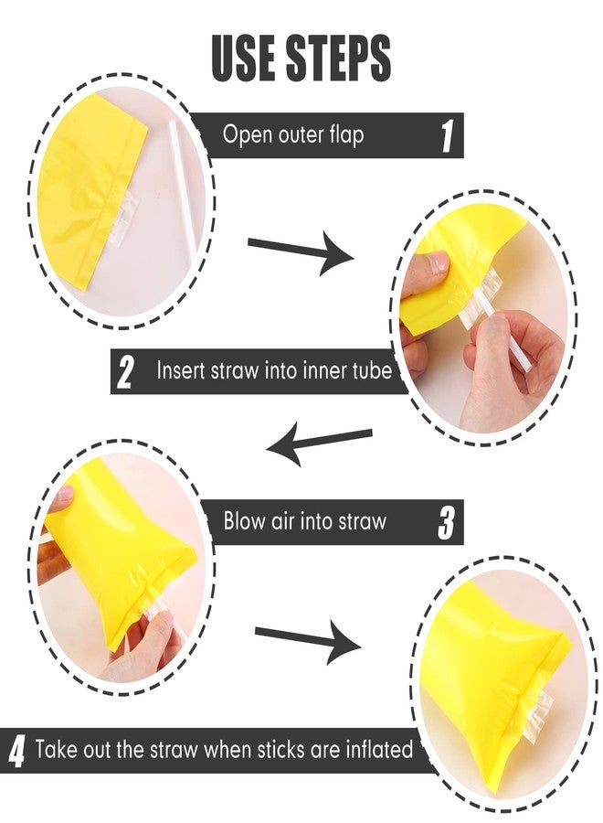 Zhanmai Thunder 150 Pcs Yellow Sticks Team Spirit Boom Sticks Cheering Noise Makers Plastic Cheerleading Spirit Stick Bam Inflatable Noisemakers Cheer Noisemakers Stick for Football Game Party Sport Events - Image 3