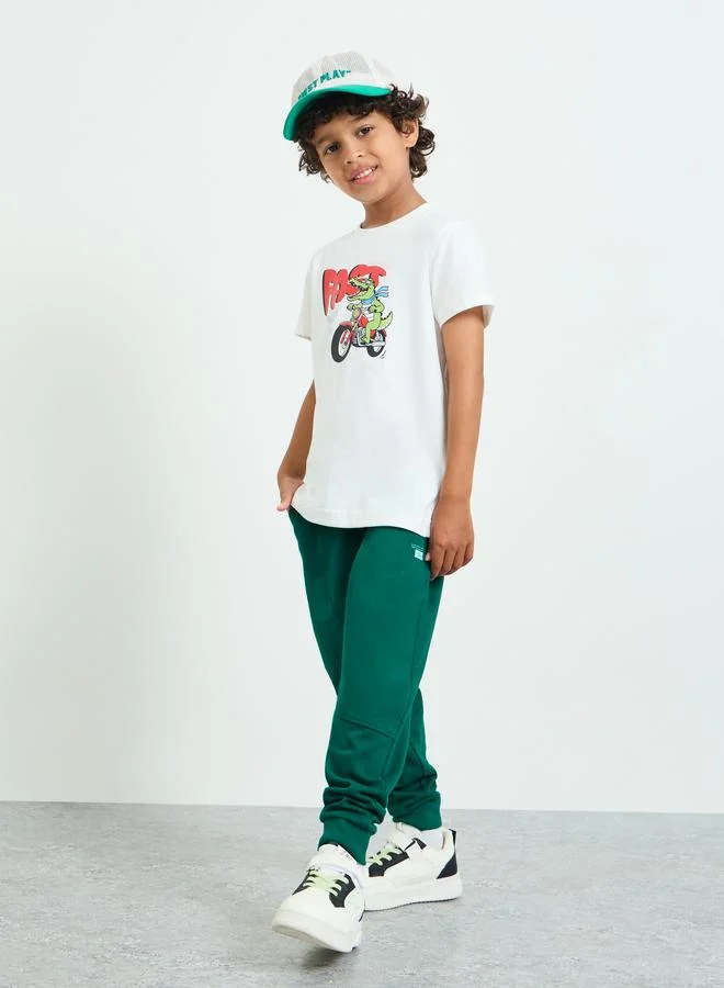 ستايلي Boys Ribbed Cuff Hem Joggers with Side Pocket