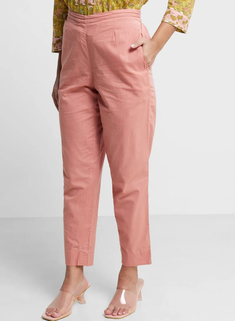 Fabindia Crew Neck Floral Print Kurta & Pant Set