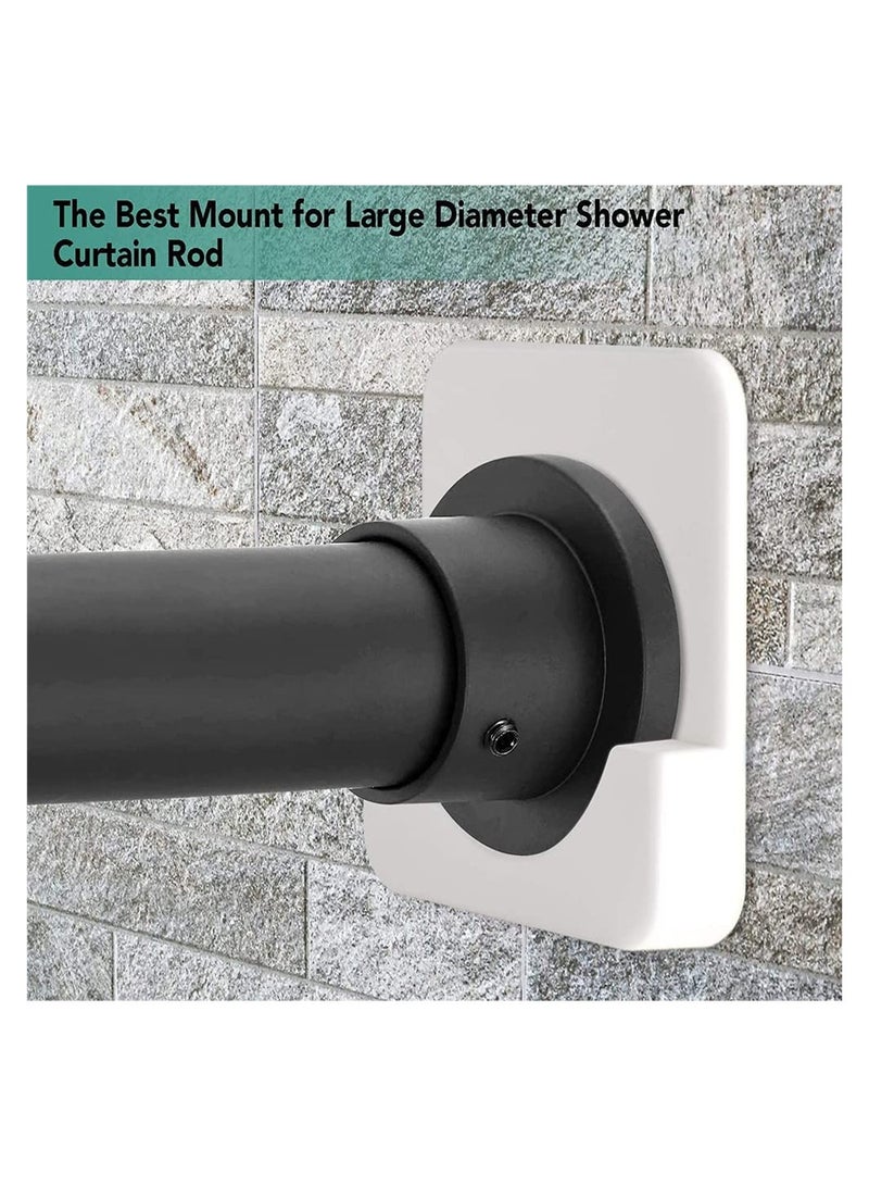 Adhesive Shower Curtain  Tension Holder - No Drill Wall Mount Retainer, 2 Pack, White ( Not Included) - Easy Installation & Strong Grip  - Image 3