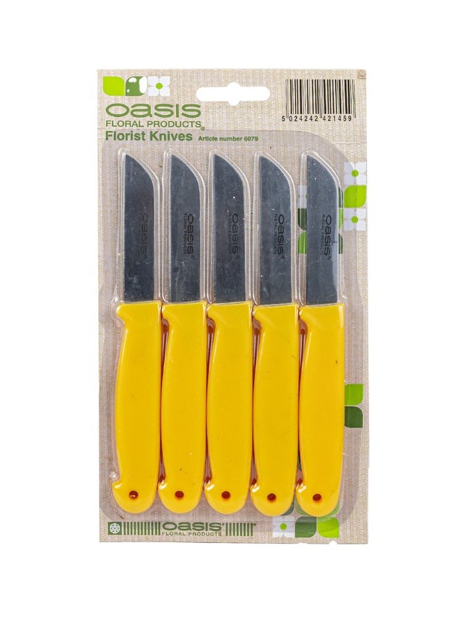 Gulf Flowers Gulf Flowers Oasis Florist Knife Set - 5 pcs (6cm) - Sharp Durable Floral Cutting Tools for Florists & Craft Projects 
