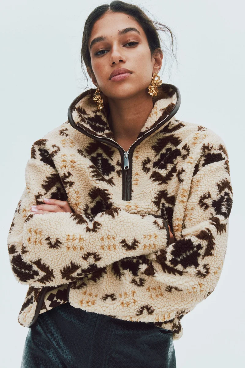 H&M Zip-top teddy sweatshirt