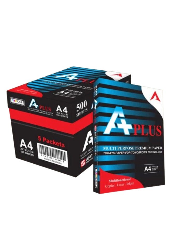 أ بلاس صندوق ورق طباعة A4 من أ بلاس - 5 رزم - 2500 ورقة - Image 2