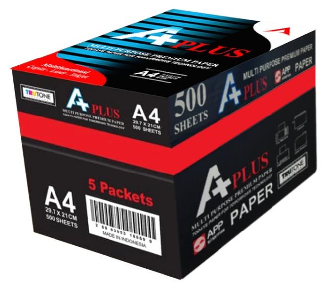 أ بلاس صندوق ورق طباعة A4 من أ بلاس - 5 رزم - 2500 ورقة - Image 1