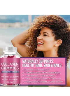 BIYODE Collagen Whitening Gummies Beauty Complex Gummies for Hair, Skin & Nails Biotin & Collagen 60 Gummies  - Image 2