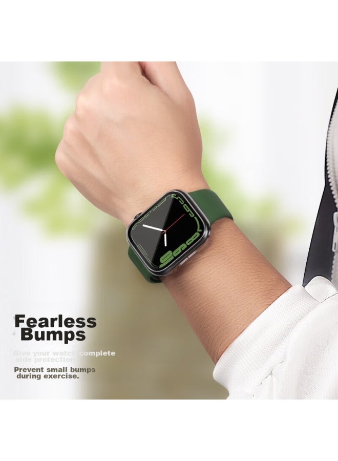 Watchbond Starlight Protective Case For Apple Watch S9, Integrated Screen Protector For S8, Tempered Glass Film Protective Cover For Apple Watch S7, Full Screen 45/41mm, Shockproof And Scratch-resistant - Image 3