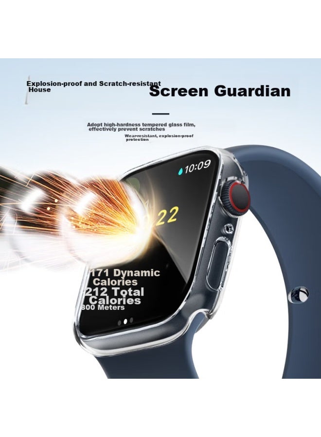 Watchbond Starlight Protective Case For Apple Watch S9, Integrated Screen Protector For S8, Tempered Glass Film Protective Cover For Apple Watch S7, Full Screen 45/41mm, Shockproof And Scratch-resistant - Image 2