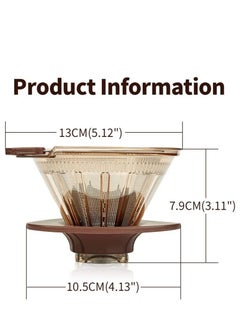 SYOSI Pour Over Coffee Filter, Stainless Steel Metal Coffee Dripper, Reusable Paperless Perfect Cup Coffee Maker with Non-Slip Cup Stand for Single Serve, Outdoor Camping, Sustainable Brewing  - Image 2