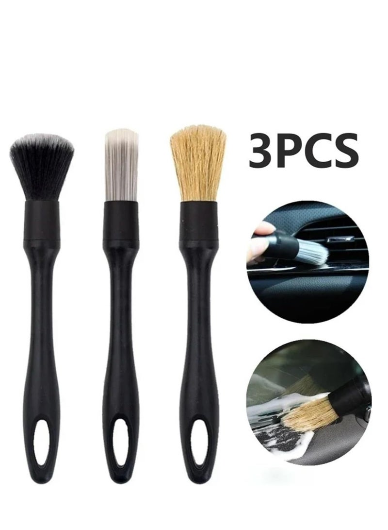 Loquat 3PCS Car Cleaning Brush Interior Detailing Brush Car Washing Kit Car Duster Brush - Image 1