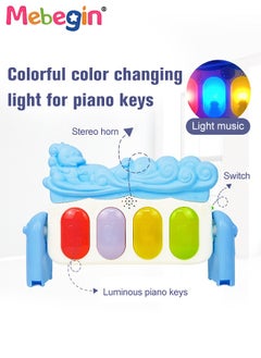MEBEGIN Baby Play Mat with 5 Sensory Toys and Piano Board, Baby Piano Gym Mat with Colorful Animal Patterns, Early Development Playmat, Musical Activity Center, Interactiveactivity Center for Babies, Used for Lying, Sitting, Tummy Time, 3 AA Batteries Required(Not Included)  - Image 3