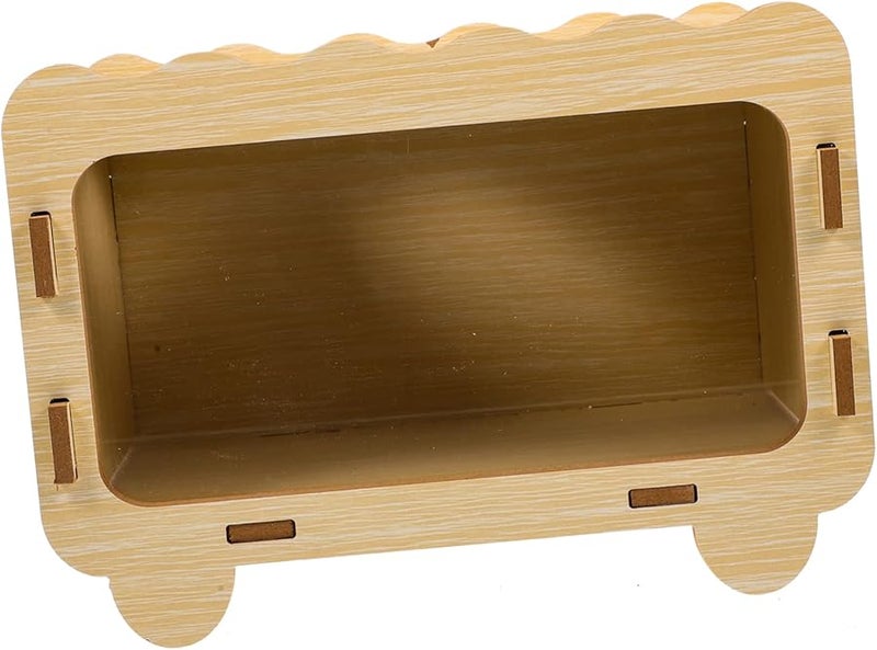 Natural Wooden Hamster Hideout Small Pet House Interactive Digging Toy Accessory - Image 2