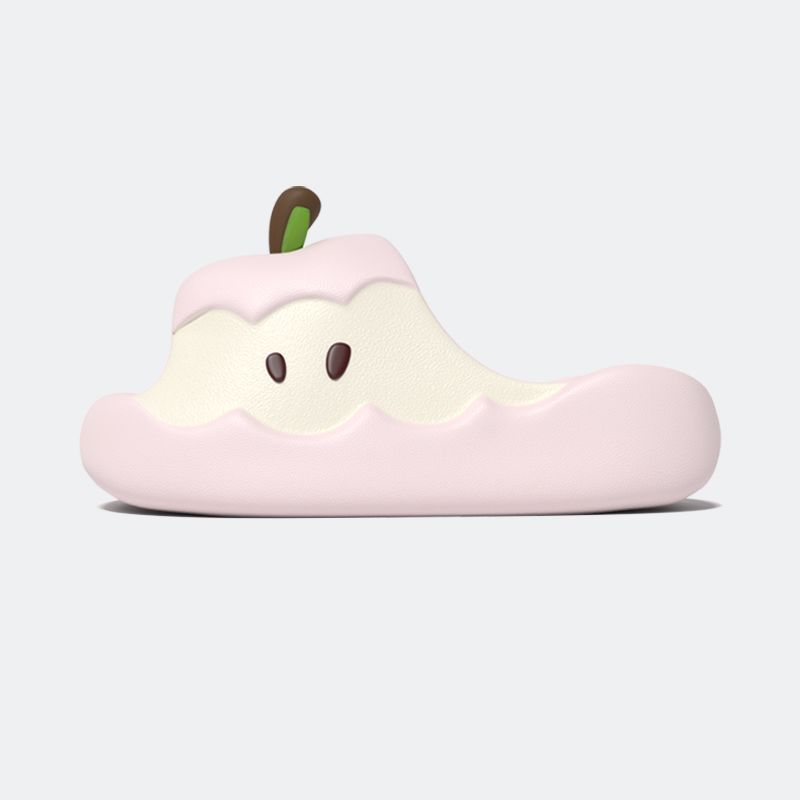 Beikean Pink Apple Kids Slippers, Non-Slip Bathroom Slides for Children, Cartoon Fruit Shape, Beach Sandals for Boys and Girls - Image 1