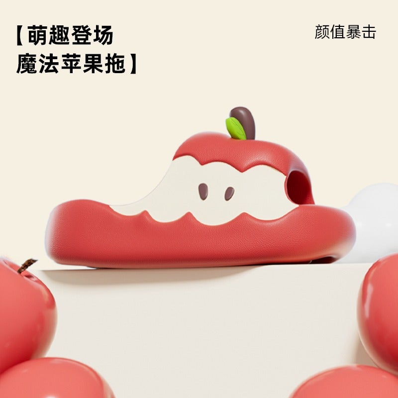 Beikean Pink Apple Kids Slippers, Non-Slip Bathroom Slides for Children, Cartoon Fruit Shape, Beach Sandals for Boys and Girls - Image 5