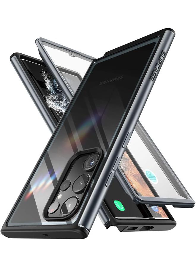 SupCase Edge Xt Series Case For Samsung Galaxy S23 Ultra 5G 2023 Slim Frame Clear Protective Case With Built In Screen Protector Black - Image 1
