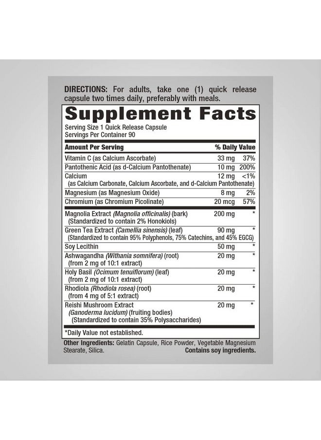 Piping Rock Cortisol Support ; 90 Capsules ; Nongmo Gluten Free Supplement  - Image 3