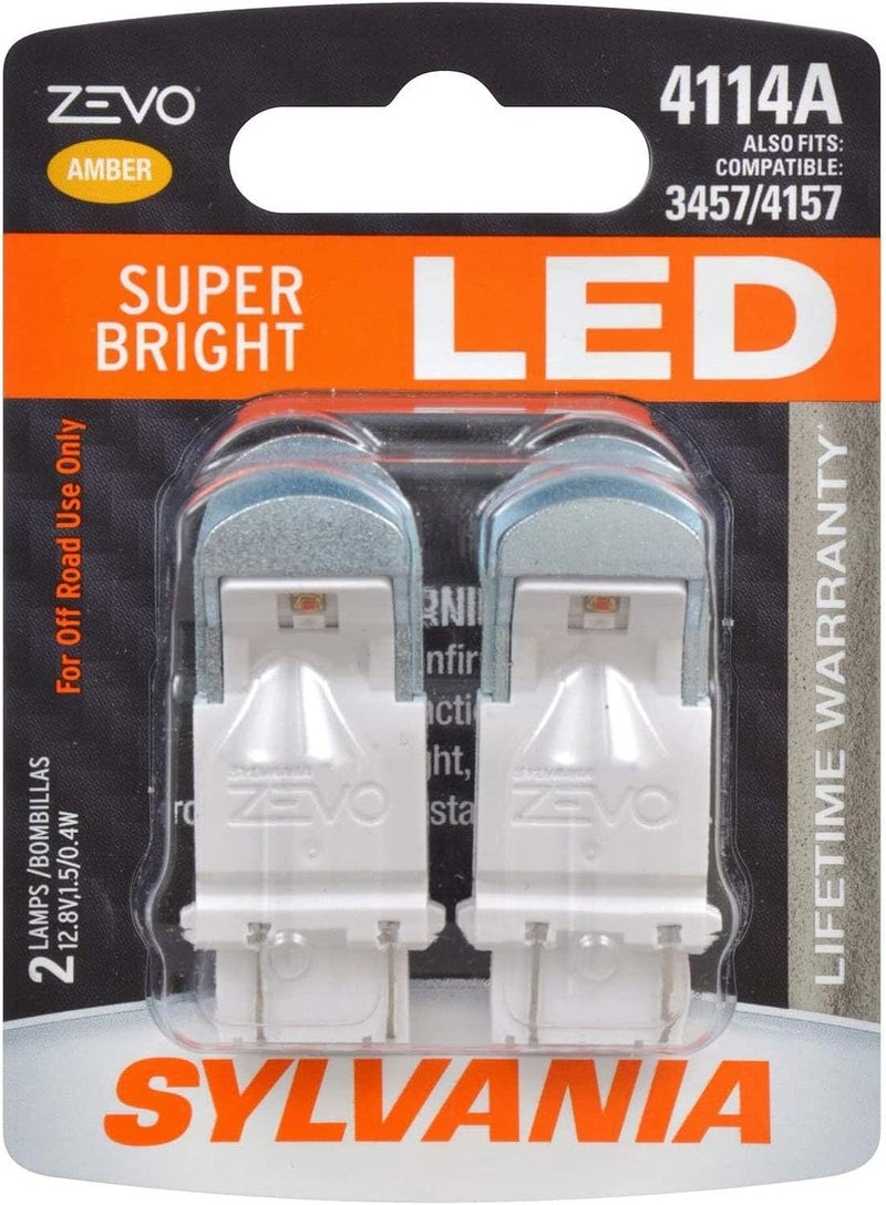 Sylvania 4114 زيفو لمبة LED برتقالية - لمبة LED ساطعة، مثالية لأضواء المنتزه والدوران - أضواء التشغيل النهارية - 2 لمبة - Image 1