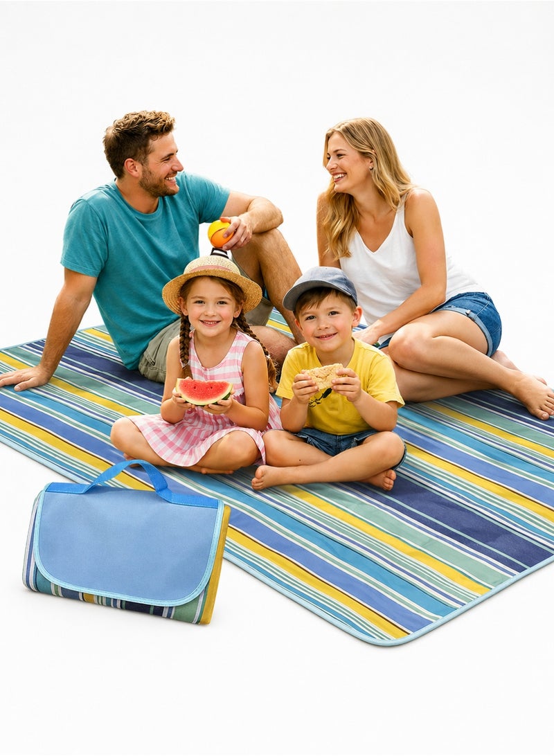 Toshionics Foldable Picnic Blanket Waterproof Beach Blanket Waterproof Picnic Blanket Portable Picnic Mat Portable Beach Mat For Outdoor Camping Family Outdoor Park Garden 200×150cm - Image 1