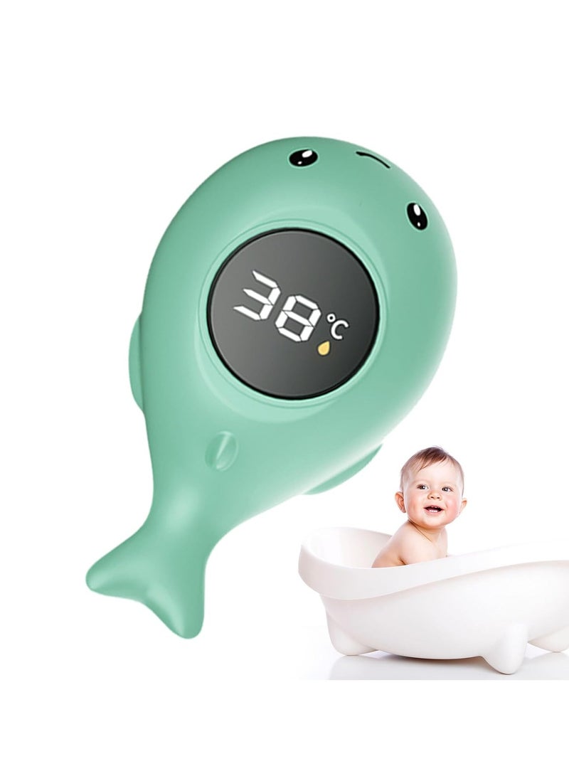 ELIKLIV 【Cute Whale】Intelligent temperature control LED bath thermometer, one-key accurate temperature display, parent-child interaction, baby bathing companion, bathtub thermometer baby, baby bath water thermometer, toy baby safety water thermometer, digital thermometer that accurately measures bath temperature, temperature flashing warning - Image 2