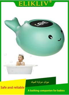 ELIKLIV 【Cute Whale】Intelligent temperature control LED bath thermometer, one-key accurate temperature display, parent-child interaction, baby bathing companion, bathtub thermometer baby, baby bath water thermometer, toy baby safety water thermometer, digital thermometer that accurately measures bath temperature, temperature flashing warning  - Image 1
