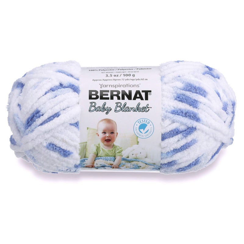 Bernat Baby Blanket Yarn 35 oz Gauge 6 Super Bulky Little Denim Print