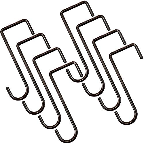 HiGift 8 Pack Vinly Fence Hooks, 2 x 6 inch Patio Brown Powder Coated Steel Fence Hangers for Hanging Plants, Planters, Bird Feeders, Lights - Image 1