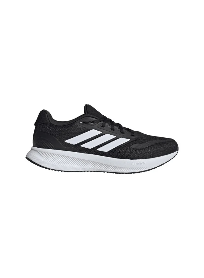 adidas حذاء ران فالكون 5 عريض للرجال أسود للجري مقاس 6.5
