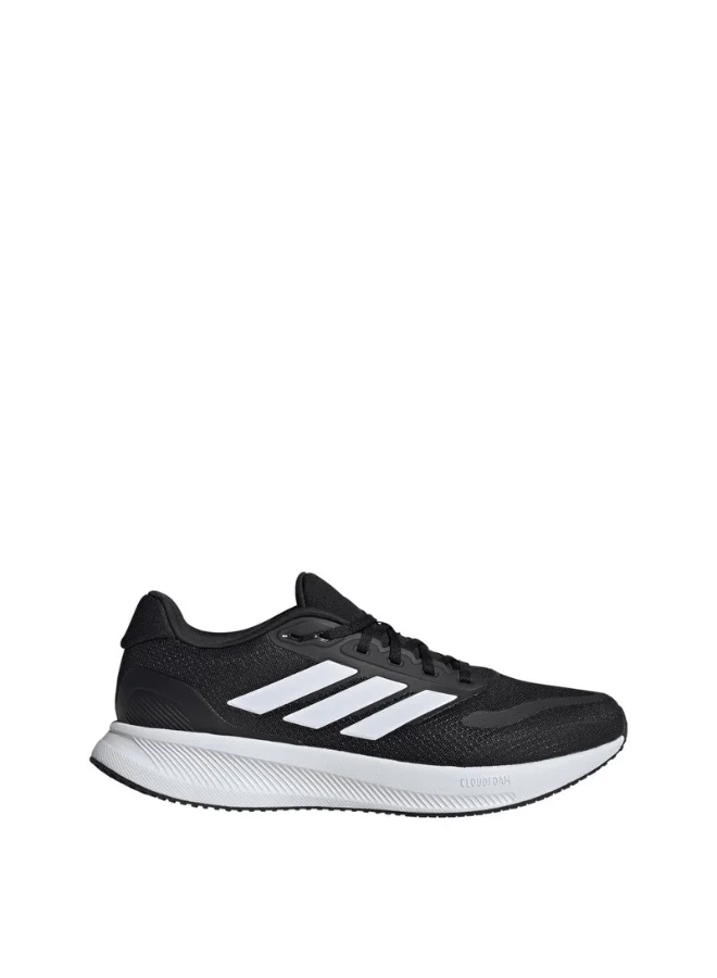adidas حذاء ران فالكون 5 عريض للرجال أسود للجري مقاس 6.5