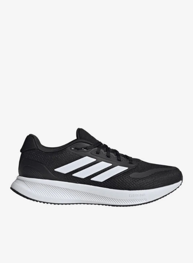 adidas حذاء ران فالكون 5 عريض للرجال أسود للجري مقاس 6.5