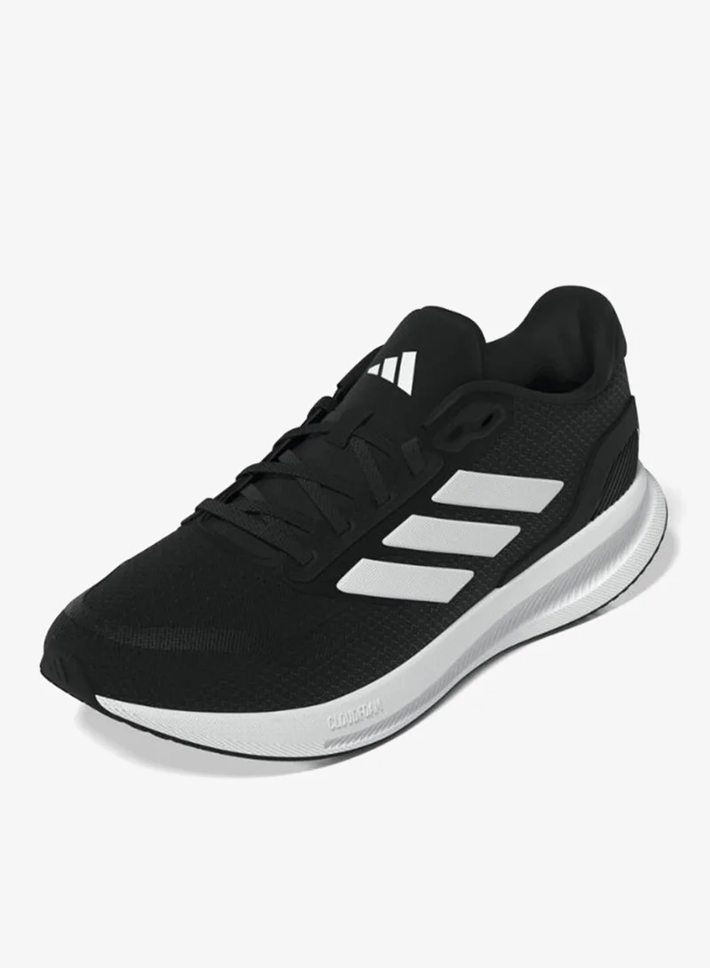 adidas حذاء ران فالكون 5 عريض للرجال أسود للجري مقاس 6.5