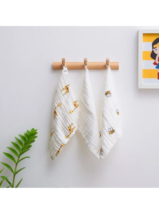 Anvi Baby Muslin Face & Burp Cloth 100% Organic Cotton Set of 3 Yellow Creatures