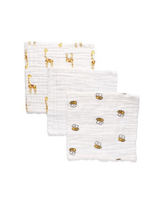 Muslin Face & Burp Cloth 100% Organic Cotton Set of 3 Yellow Creatures - pzsku/Z26879F4AFFD13C0445D8Z/45/_/1701249814/3713be3c-89b6-4dd6-8c15-d13bb751f440