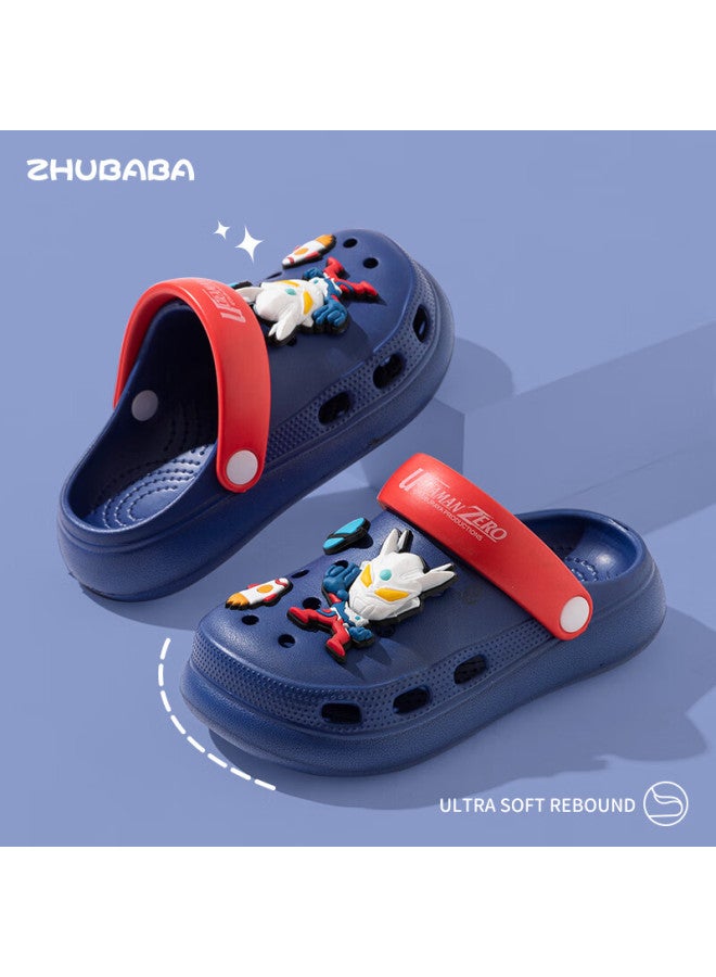 Daddy Pig Piggy Dad Children's Hole Shoes Boys Summer Indoor Anti-slip Ultraman Sandals For Middle And Big Kids Blue Size 18 - Image 1