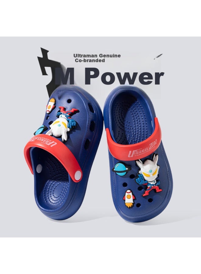 Daddy Pig Piggy Dad Children's Hole Shoes Boys Summer Indoor Anti-slip Ultraman Sandals For Middle And Big Kids Blue Size 18 - Image 2