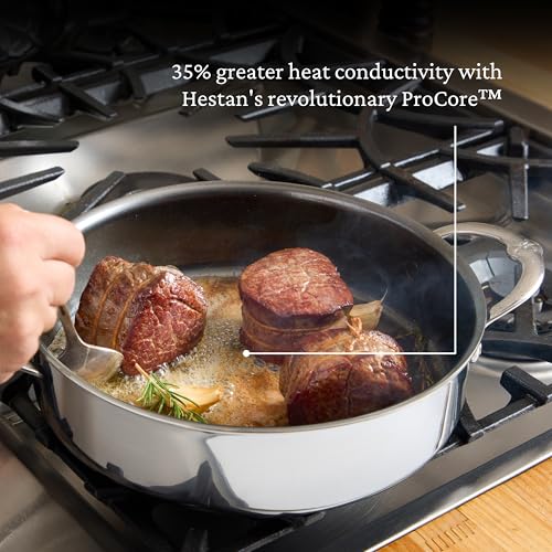 Hestan - NanoBond Collection - Titanium Stainless Steel 3.5-Quart Sauté Pan with Lid - Toxin, PFAS, & Chemical Free Clean Cookware, Induction Cooktop Compatible - Image 4