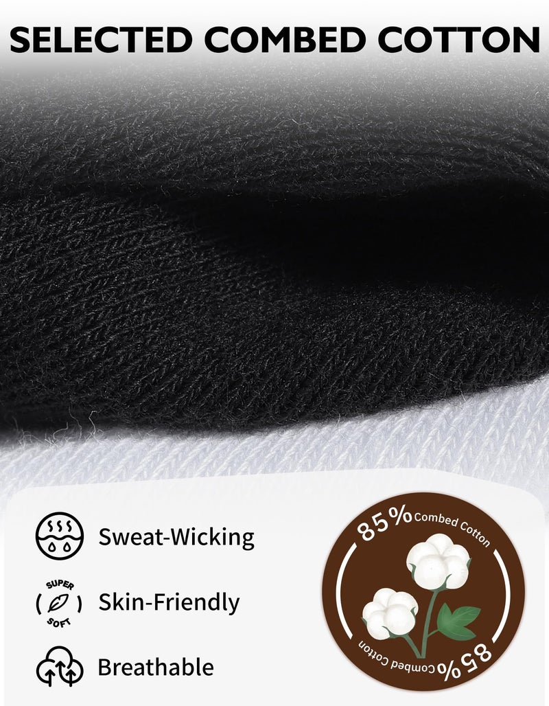 CLOSEMATE Womens Calf Crew Socks Comfortable Soft Cotton and Lightweight 5 Pairs(5 Black, Size M) - Image 4