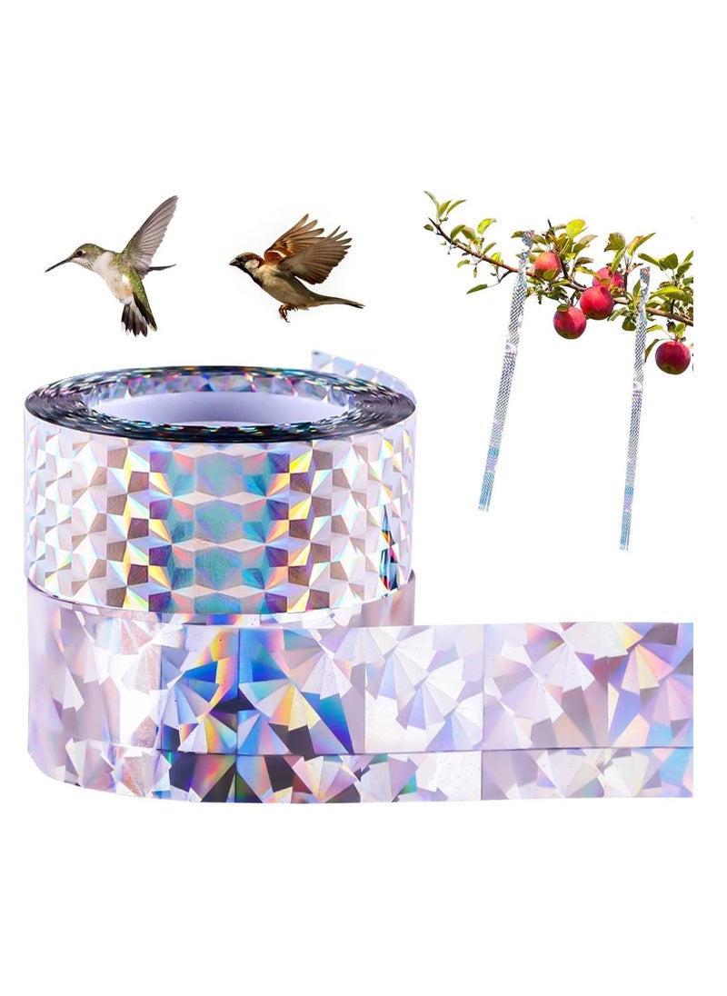 شريطان من شريط طرد الطيور، شريط طرد الطيور، شريط رادع هولوجرافي مزدوج الجوانب لطرد الطيور للحديقة، المزرعة، البستان (80م × 2.4سم) - Image 1