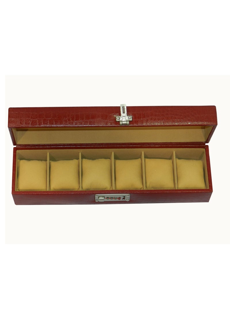 LAVERI LEATHER Laveri Watch Box for Men Women (06 Slots), Premium  Leather Watch Case  Organizer with Removable Pillow - Image 5
