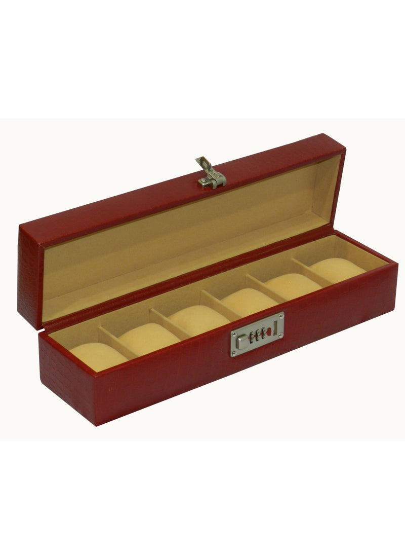 LAVERI LEATHER Laveri Watch Box for Men Women (06 Slots), Premium  Leather Watch Case  Organizer with Removable Pillow - Image 3