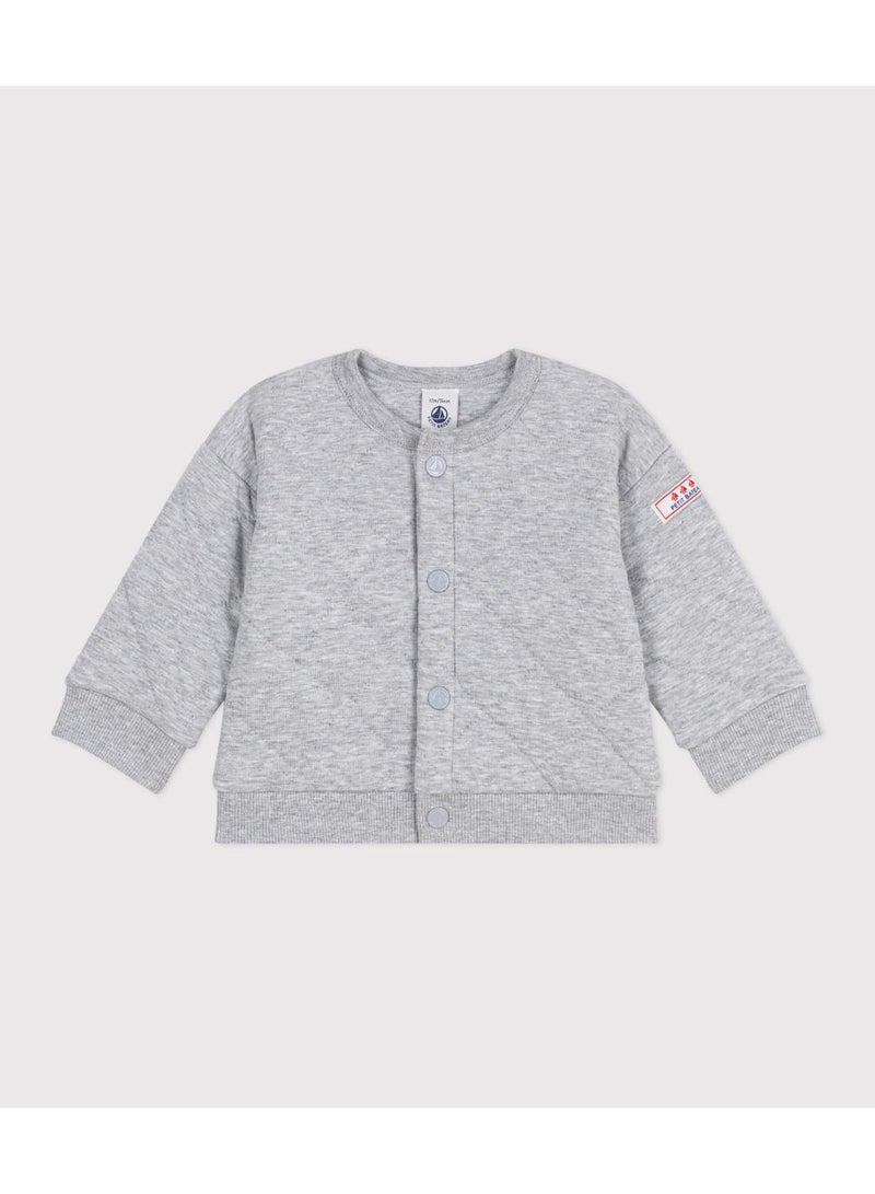 Petit Bateau Babies' plain thick cotton cardigan - Image 1