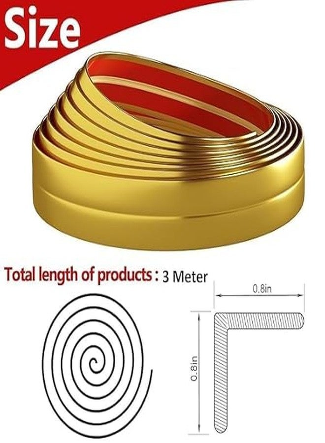 SGABANI Peel and Stick Multifunctional Molding,Wall Trim & Corner Guards & Caulk Strip Baseboard for Floor, Table and Door Frame Shiny Gold (Pack.of 3) - Image 4
