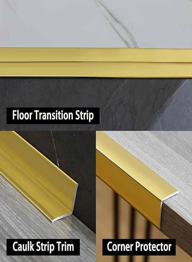 SGABANI Peel and Stick Multifunctional Molding,Wall Trim & Corner Guards & Caulk Strip Baseboard for Floor, Table and Door Frame Shiny Gold (Pack.of 3) - Image 3